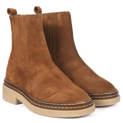 Bottine Chelsea en suède marron pour femme ANDREA BRUNI avec semelle épaisse et style moderne Bottine Chelsea en suède marron pour femme ANDREA BRUNI avec semelle épaisse et style moderne