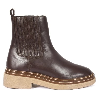 Bottine Chelsea en cuir marron ANDREA BRUNI pour femme avec semelle épaisse Bottine Chelsea en cuir marron ANDREA BRUNI pour femme avec semelle épaisse