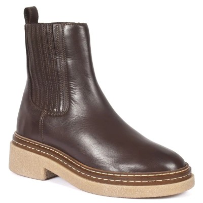 Bottine Chelsea en cuir marron ANDREA BRUNI pour femme avec semelle épaisse Bottine Chelsea en cuir marron ANDREA BRUNI pour femme avec semelle épaisse