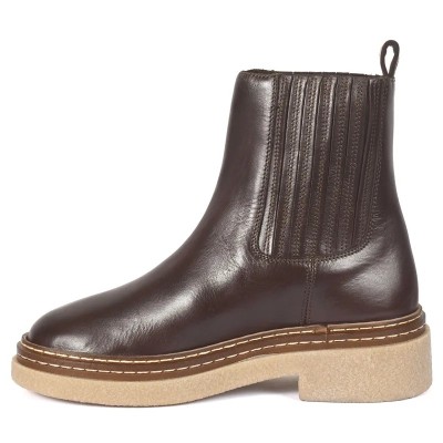 Bottine Chelsea en cuir marron ANDREA BRUNI pour femme avec semelle épaisse Bottine Chelsea en cuir marron ANDREA BRUNI pour femme avec semelle épaisse