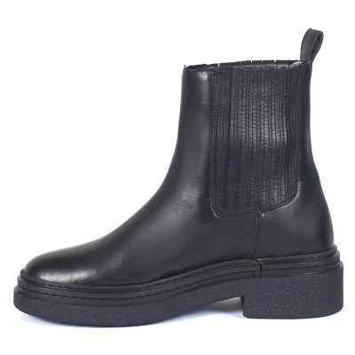 Bottine Chelsea en cuir noir ANDREA BRUNI pour femme avec semelle épaisse Bottine Chelsea en cuir noir ANDREA BRUNI pour femme avec semelle épaisse