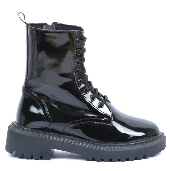 BOTTINES FILLE NOIR VERNIS