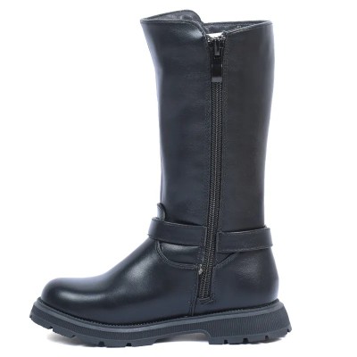 Boots fille Oscar Kids couleur noir avec boucle décorative et tige haute Boots fille Oscar Kids couleur noir avec boucle décorative et tige haute