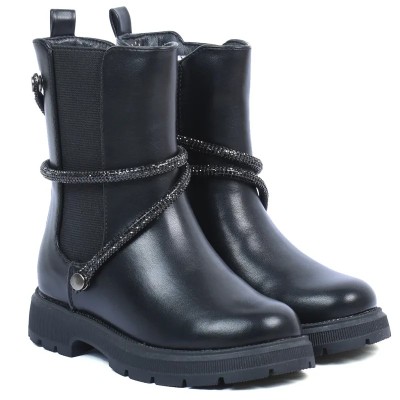 Boots fille Oscar Kids couleur noir avec bride décorative scintillante Boots fille Oscar Kids couleur noir avec bride décorative scintillante