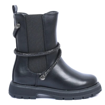 Boots fille Oscar Kids couleur noir avec bride décorative scintillante Boots fille Oscar Kids couleur noir avec bride décorative scintillante
