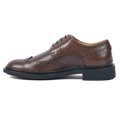 Derbies homme en cuir marron REDWOOD RW-C01-M avec perforations brogues et semelle robuste Derbies homme en cuir marron REDWOOD RW-C01-M avec perforations brogues et semelle robuste