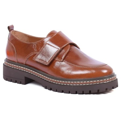 Mocassins femme en cuir marron ANDREA BRUNI AB-360-5-M avec semelle épaisse et finition brillante Mocassins femme en cuir marron ANDREA BRUNI AB-360-5-M avec semelle épaisse et finition brillante