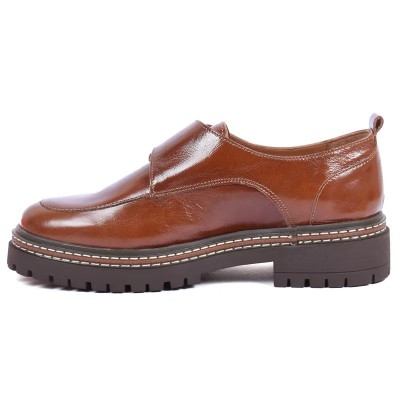 Mocassins femme en cuir marron ANDREA BRUNI AB-360-5-M avec semelle épaisse et finition brillante Mocassins femme en cuir marron ANDREA BRUNI AB-360-5-M avec semelle épaisse et finition brillante