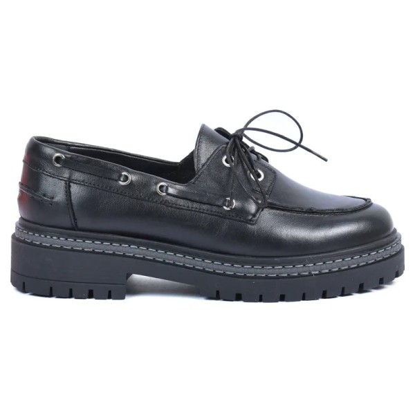 CHAUSSURES BATEAU FEMME CUIR NOIR