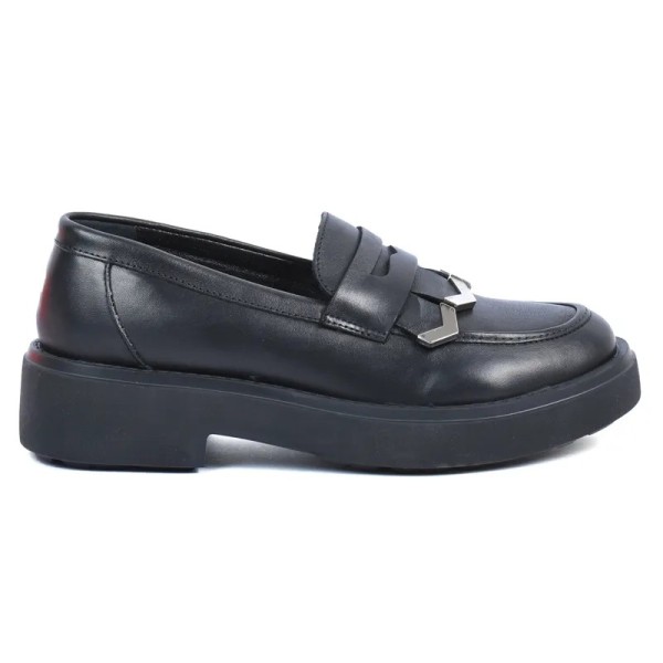MOCASSINS FEMME CUIR NOIR