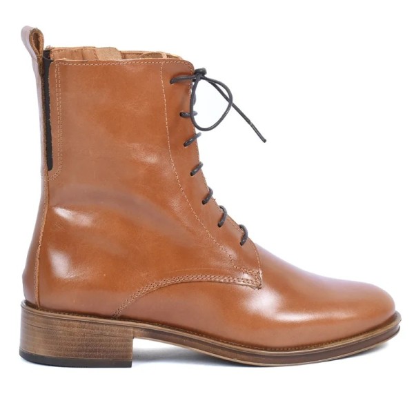 BOTTINES FEMME CUIR CAMEL