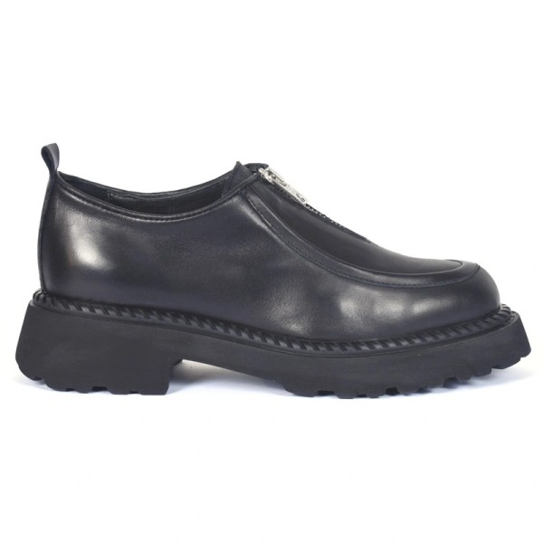 MOCASSIN FEMME CUIR NOIR