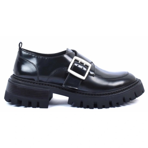 MOCASSIN FEMME CUIR NOIR