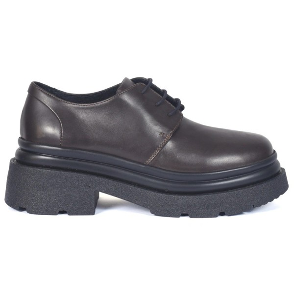DERBIES FEMME CUIR MARRON
