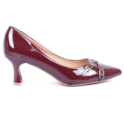 Escarpins femme vernis bordeaux avec détail métallique TRENDS SHOES SG2026-64-VBX