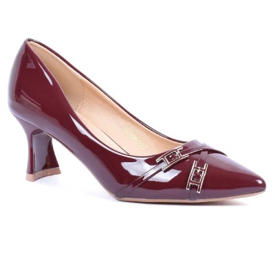 Escarpins femme vernis bordeaux avec détail métallique TRENDS SHOES SG2026-64-VBX