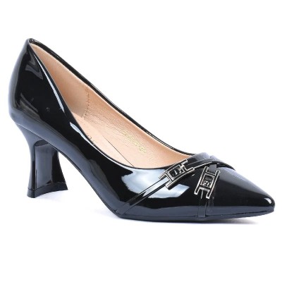 Escarpins femme vernis noirs avec détail métallique TRENDS SHOES SG2026-64-VN