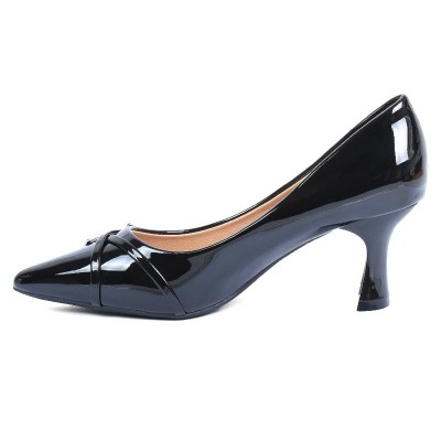 Escarpins femme vernis noirs avec détail métallique TRENDS SHOES SG2026-64-VN