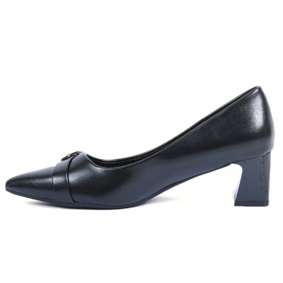 Escarpins femme noirs à petit talon avec boucle TRENDS SHOES SG2026-68-N