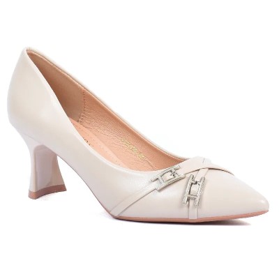 Escarpins femme beige avec détail métallique TRENDS SHOES SG2026-65-BG