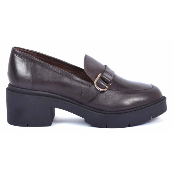 MOCASSIN FEMME CUIR MARRON