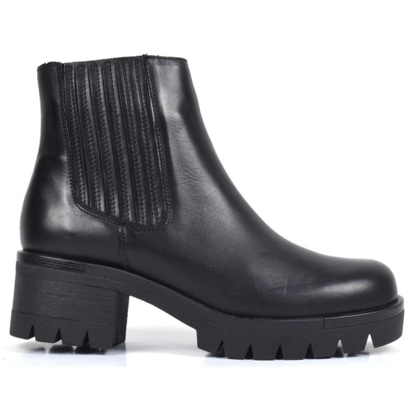 BOTTINE FEMME CUIR NOIR