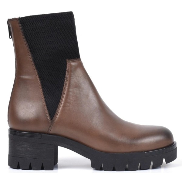 BOTTINE FEMME CUIR MARRON