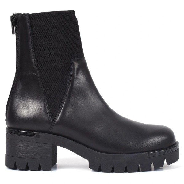 BOTTINE FEMME CUIR NOIR