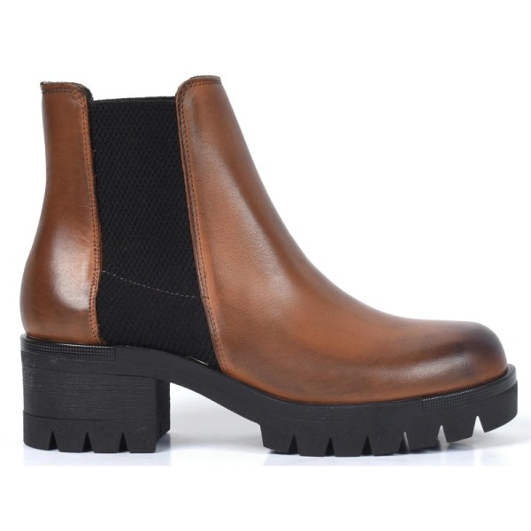 BOTTINE FEMME CUIR MARRON