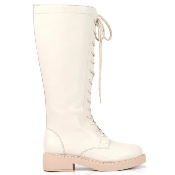 BOTTE FEMME CUIR BEIGE