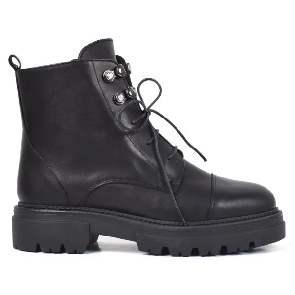 BOTTINE FEMME CUIR NOIR