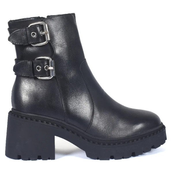 BOOTS FEMME CUIR NOIR