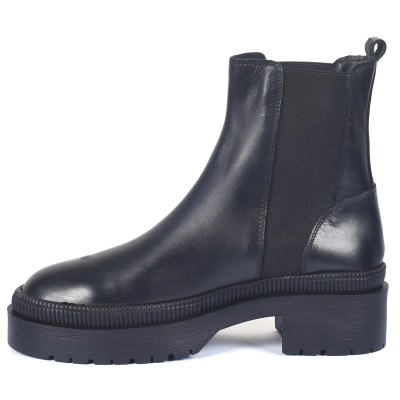 Boots femme en cuir noir à semelle épaisse – Andrea Bruni AB-569-2-N