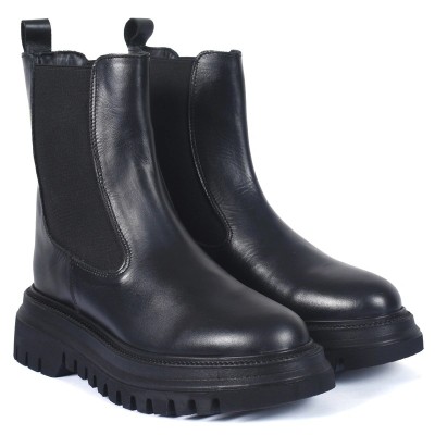 Andrea Bruni AB-574-1-N – Boots femme cuir noir à semelle crantée