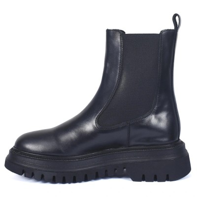 Andrea Bruni AB-574-1-N – Boots femme cuir noir à semelle crantée