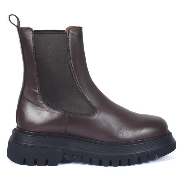 BOOTS FEMME CUIR MARRON