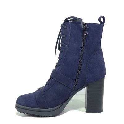 BOTTINE FEMME DAIM BLEU MARINE