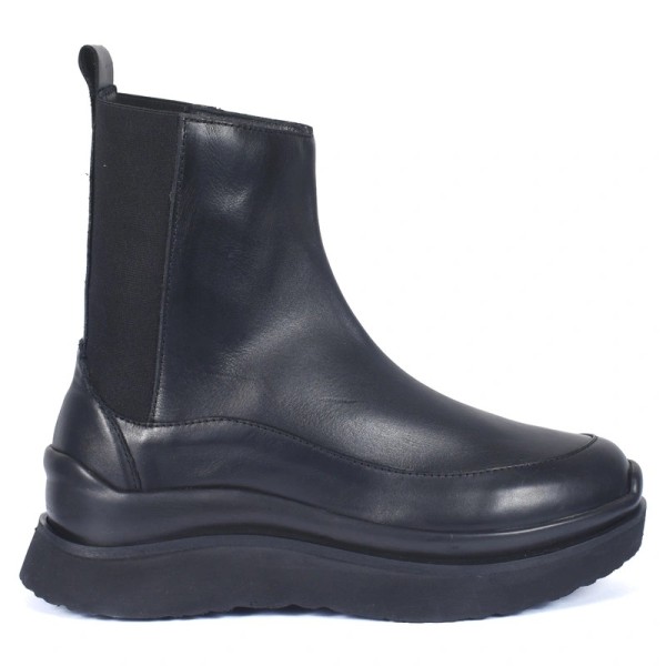 BOOTS FEMME CUIR NOIR