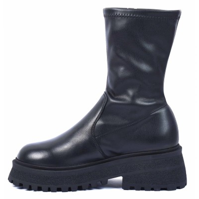 Bottes femme noires Andrea Bruni AB-900-10-N avec semelle plateforme crantée