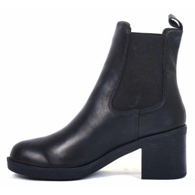 boots femme cuir noir à talon Andrea Bruni AB-9090-3-N
