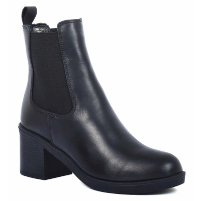 boots femme cuir noir à talon Andrea Bruni AB-9090-3-N