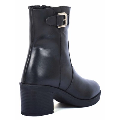 boots femme cuir noir à talon Andrea Bruni AB-9090-1-N
