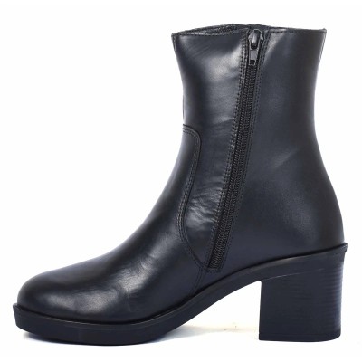 boots femme cuir noir à talon Andrea Bruni AB-9090-1-N