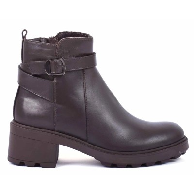 boots femme cuir marron à semelle épaisse Andrea Bruni AB-9090-31-M