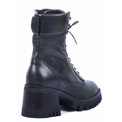 boots femme cuir noir à talon compensé Andrea Bruni AB-9090-35-N