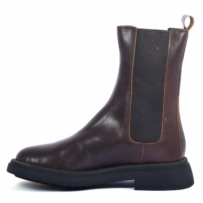 boots femme cuir marron chelsea Andrea Bruni AB-X1-2-M
