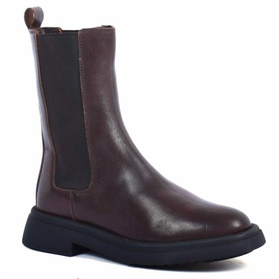boots femme cuir marron chelsea Andrea Bruni AB-X1-2-M