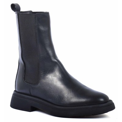 boots femme cuir noir chelsea Andrea Bruni AB-X1-2-N