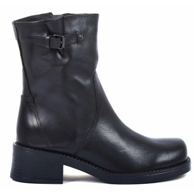 boots femme cuir noir Andrea Bruni AB-B1-N