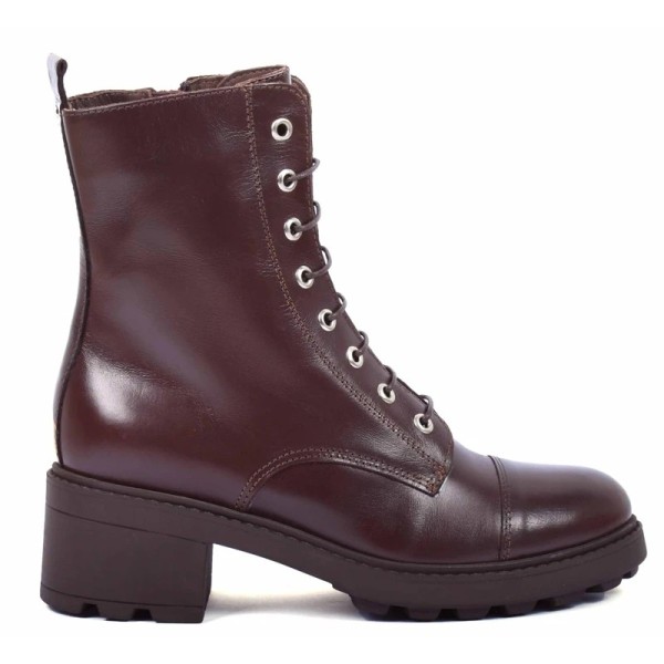 BOOTS FEMME CUIR MARRON SEMELLE ÉPAISSE